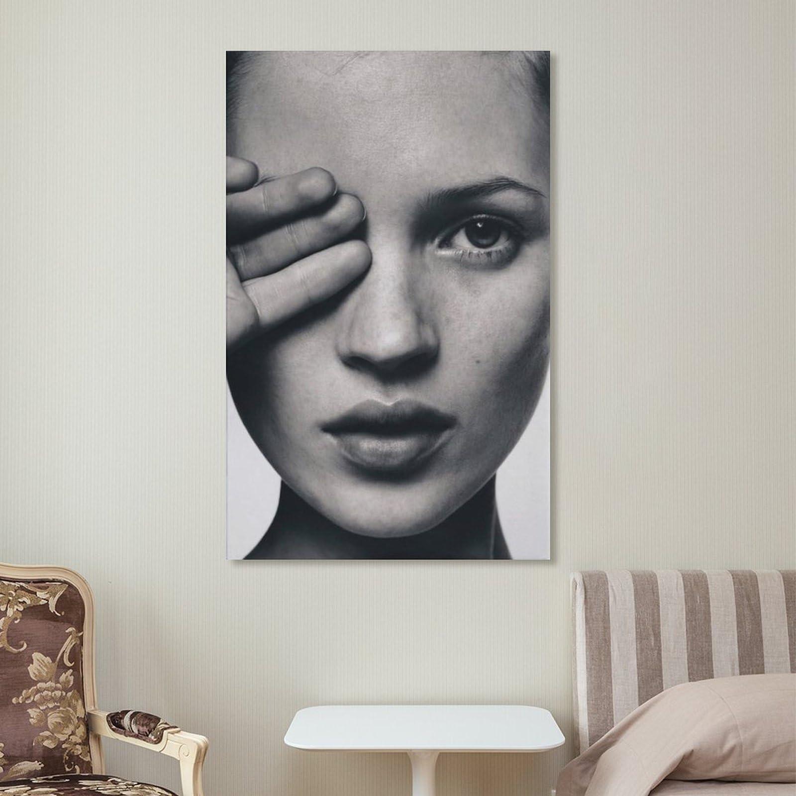 HRGifos HRGifos Kate Moss Fashion Print Poster Canvas Wall Art Poster For Room Aesthetic And Decor Canvas Painting Posters And Prints Wall Art for Living Room Bedroom Decor 20x30inch(50x75cm)