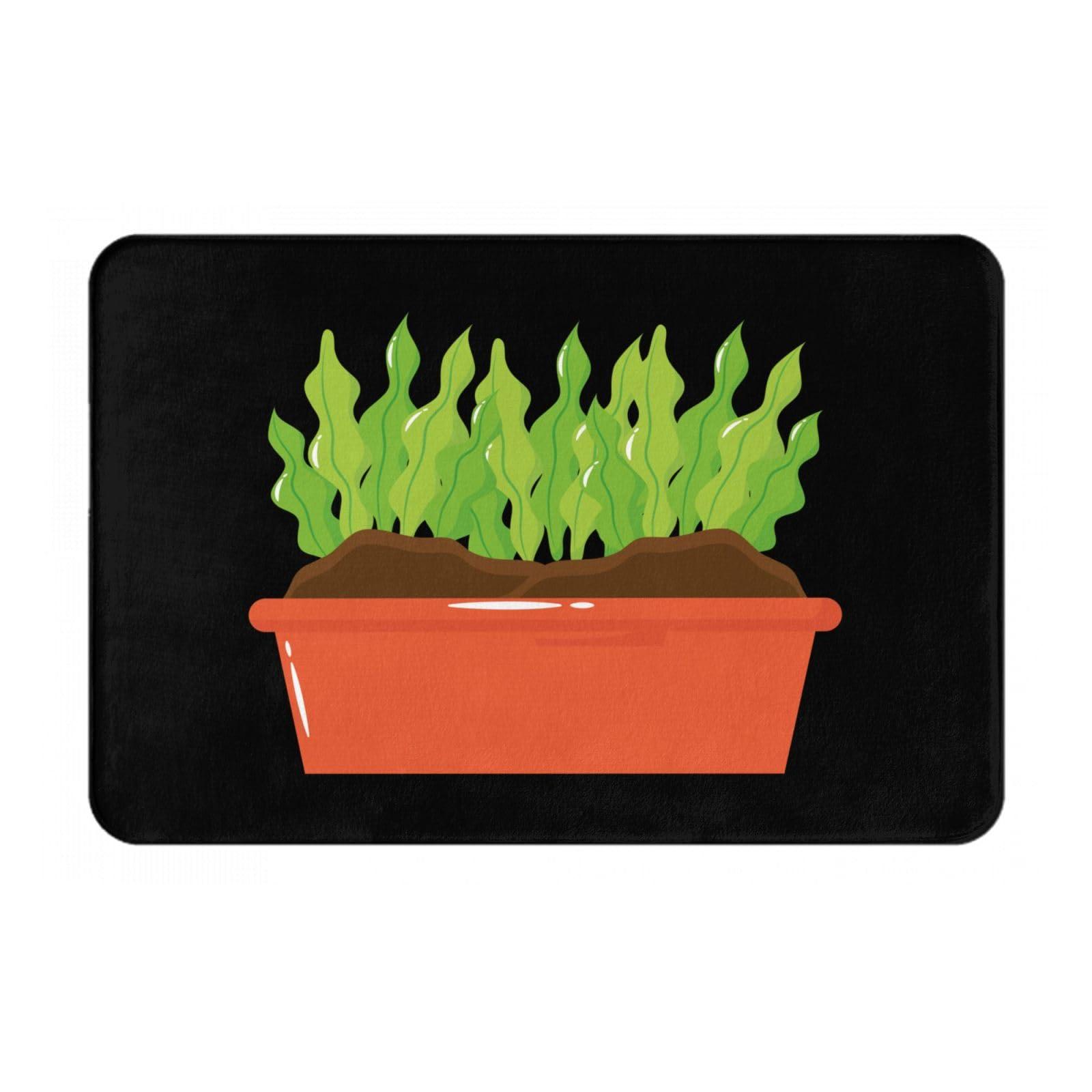 SIYTUAU SIYTUAU Potted Plants Bathroom Rugs 16x24 Inch Ultra Soft Non Slip Bath Mat Kitchen Bedroom Rug Door Mat