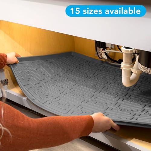 Xtreme Mats Xtreme Mats Waterproof Under Sink Mat (Beige 37" 1/4 x 19 1/4) Shelf Liner Cabinet Liner for Home Bathroom Vanity Cabinets Plumbing Leak Water Damage Prevention Flexible Under Bathroom Sink Driptray