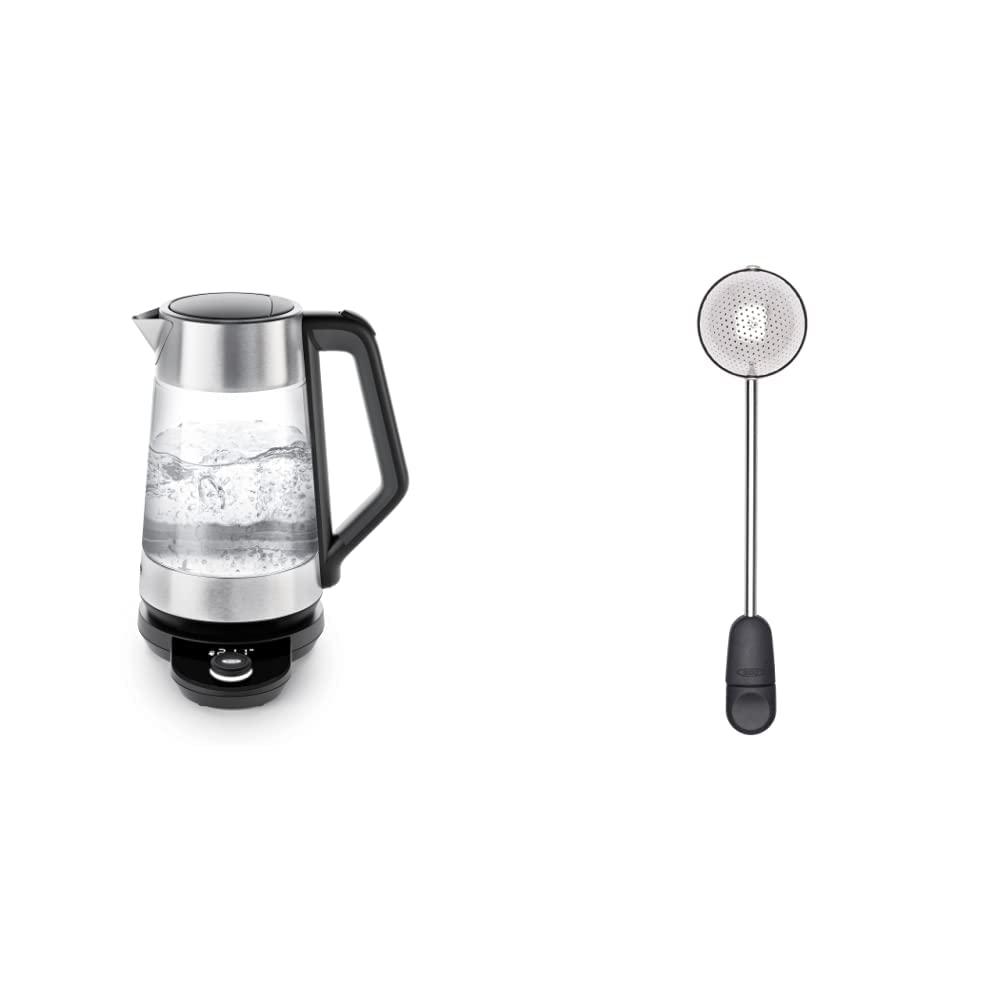OXO OXO Brew Adjustable Temperature Kettle, Electric, Clear & BREW Twisting Tea Ball Infuser
