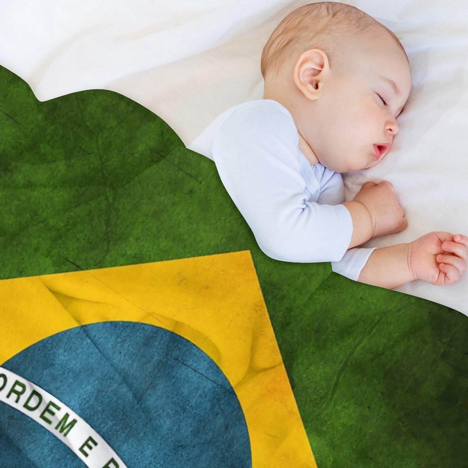 Fattyeery Weighted Blanket B-razil Flag Throw Blankets Cozy Soft King Size Nap All Season 70\"x80\"