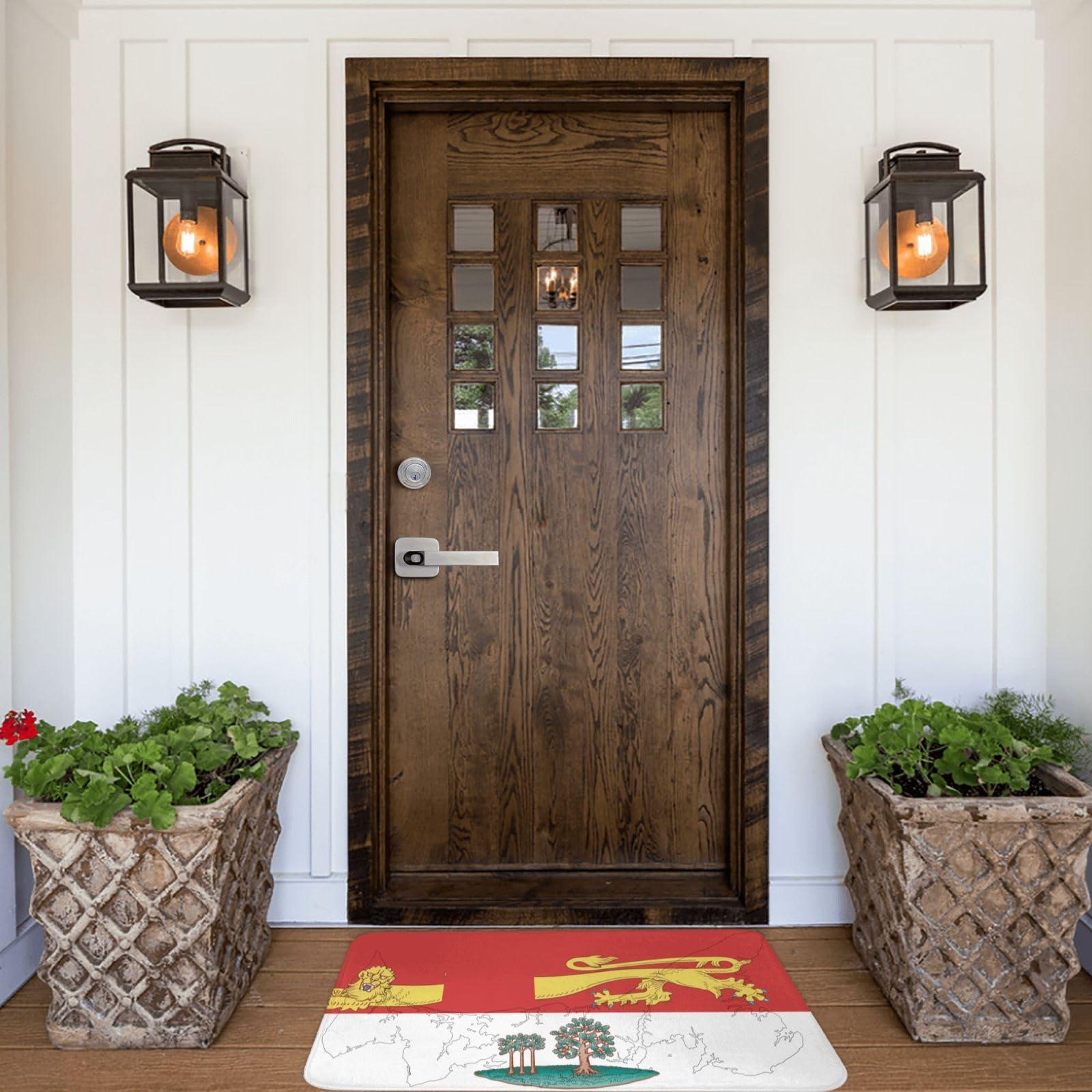 KOSPOGO KOSPOGO Flag Map of Prince Edward Island Bathroom Rugs Ultra Soft Non Slip Bath Mat Durable Kitchen Bedroom Rug 16x24 Inch Area Rug Door Mat