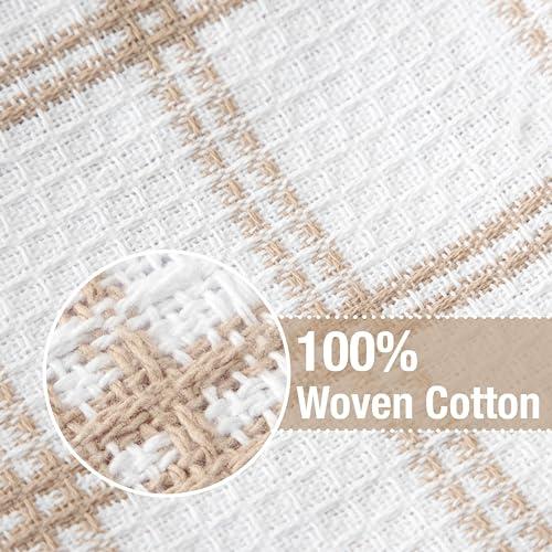 T-fal T-fal Premium Waffle Dish Cloths: Highly Absorbent, Super Soft - 100% Cotton, 12\"x13\" Flat Waffle Dish Cloth for Cleaning & Drying, (4-Pack), Sand