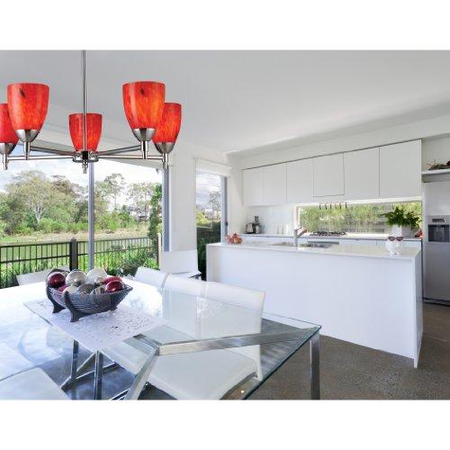 ELK Lighting Elk Lighting 10152/1DR-WS-LED Celina 1-Light Dark Rust and White Swirl Glass-LED Offering Up to 800 Lumens (60 Wat Semi Flush Mount