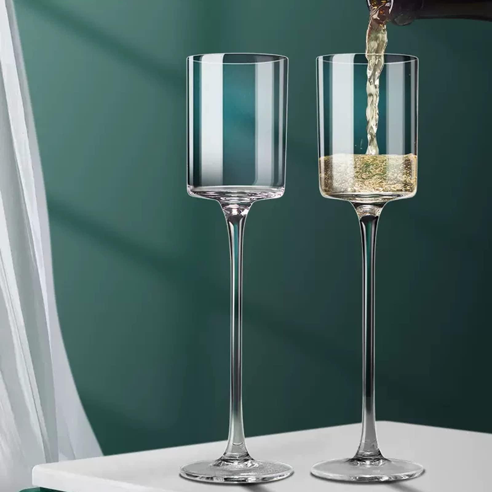 GLigeT Champagne Flutes 2 pcs Crystal Glass Champagne Glasses Light and Transparent Creative Cocktail Glasses Vintage Sparkling Glasses 120ml Tall Champagne Flute Champagne Glasses (Color : A)