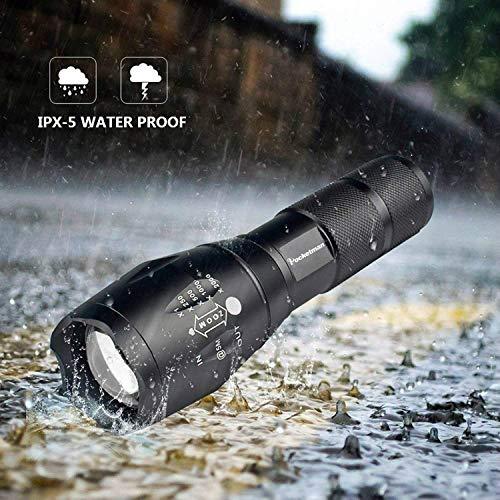 Pocketman LED Tactical Flashlight Super Bright 2000 Lumen LED Flashlights Portable Outdoor Water Resistant Torch with 5 Light Modes1Pack