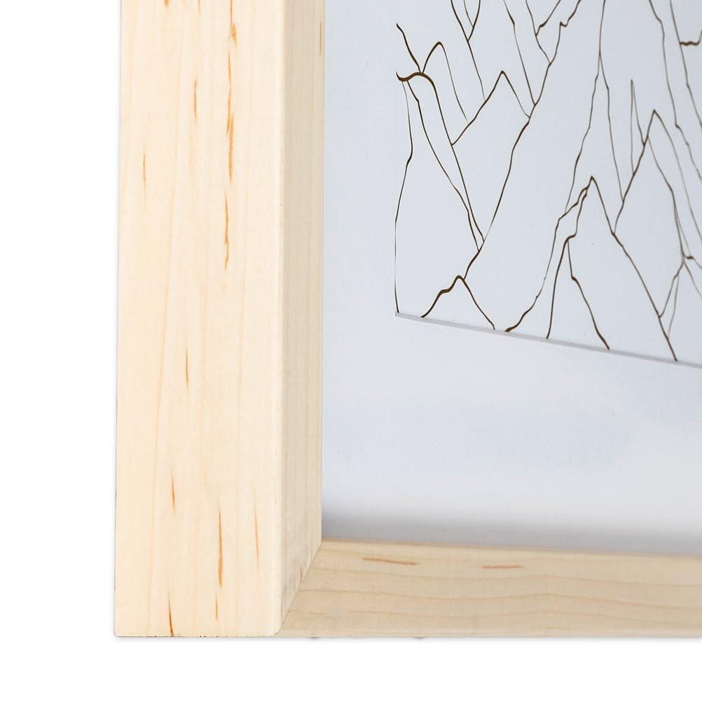 ArtToFrames ArtToFrames 12x12 inch Clear Stain on Maple Picture Frame with 2 Inch Single Sandpiper Mat, SingleMat-0066-81784-YCLR-12x12-767