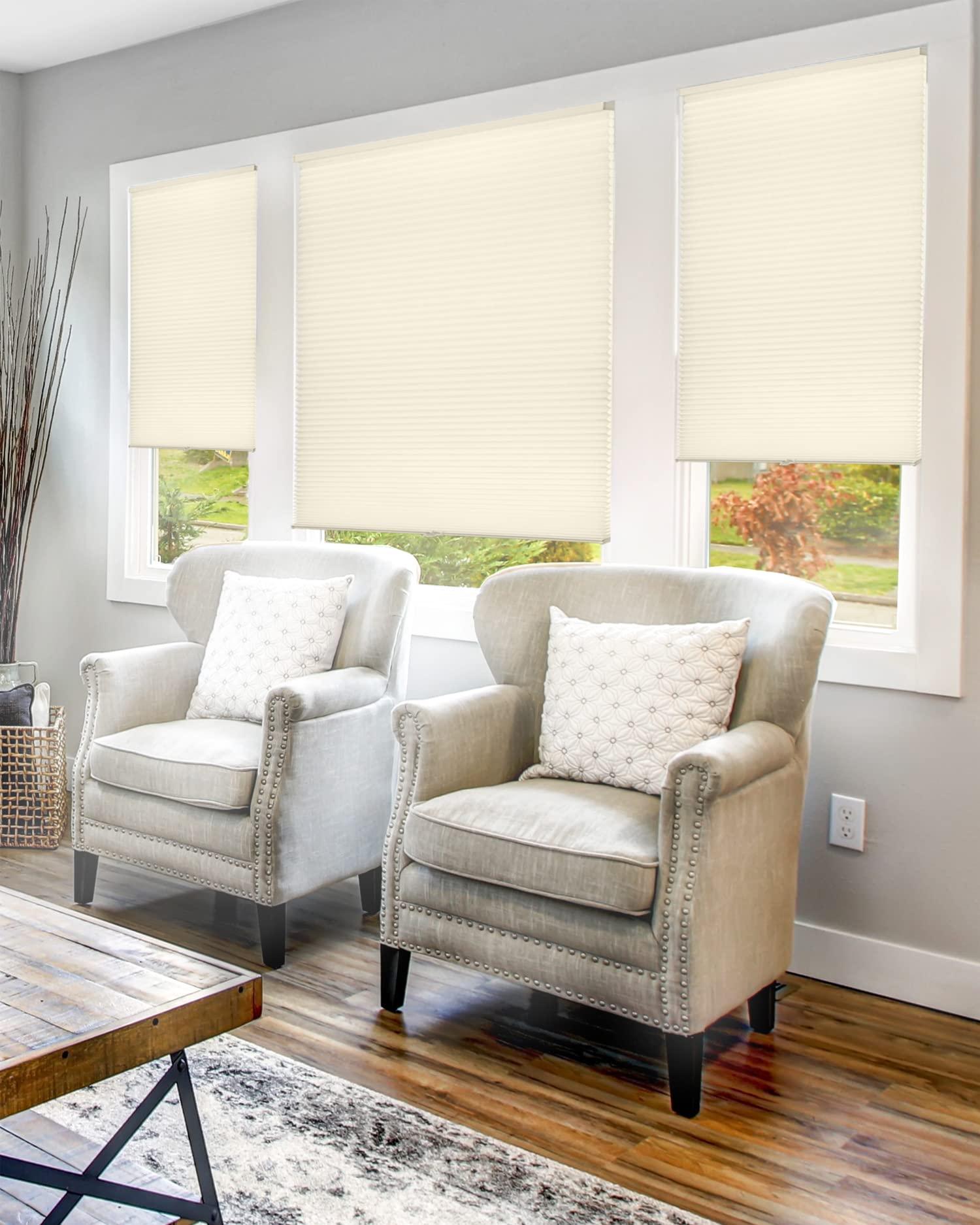 CHICOLOGY CHICOLOGY Cellular Shades, Window Blinds Cordless, Blinds for Windows, Window Shades for Home, Door Blinds, Window Coverings, Cellular Blinds,Ecru (Light Filtering), 28" W x 72" H