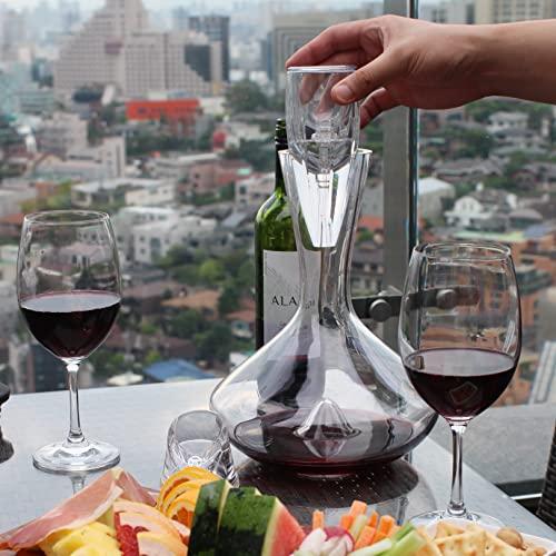 Vintorio Vintorio Wine Aerator OMNI Set - Premium Decanter for Red Wine Lovers with Gift Box, Velvet Bag, and Mini Stand - Durable, Crystal Clear Acrylic