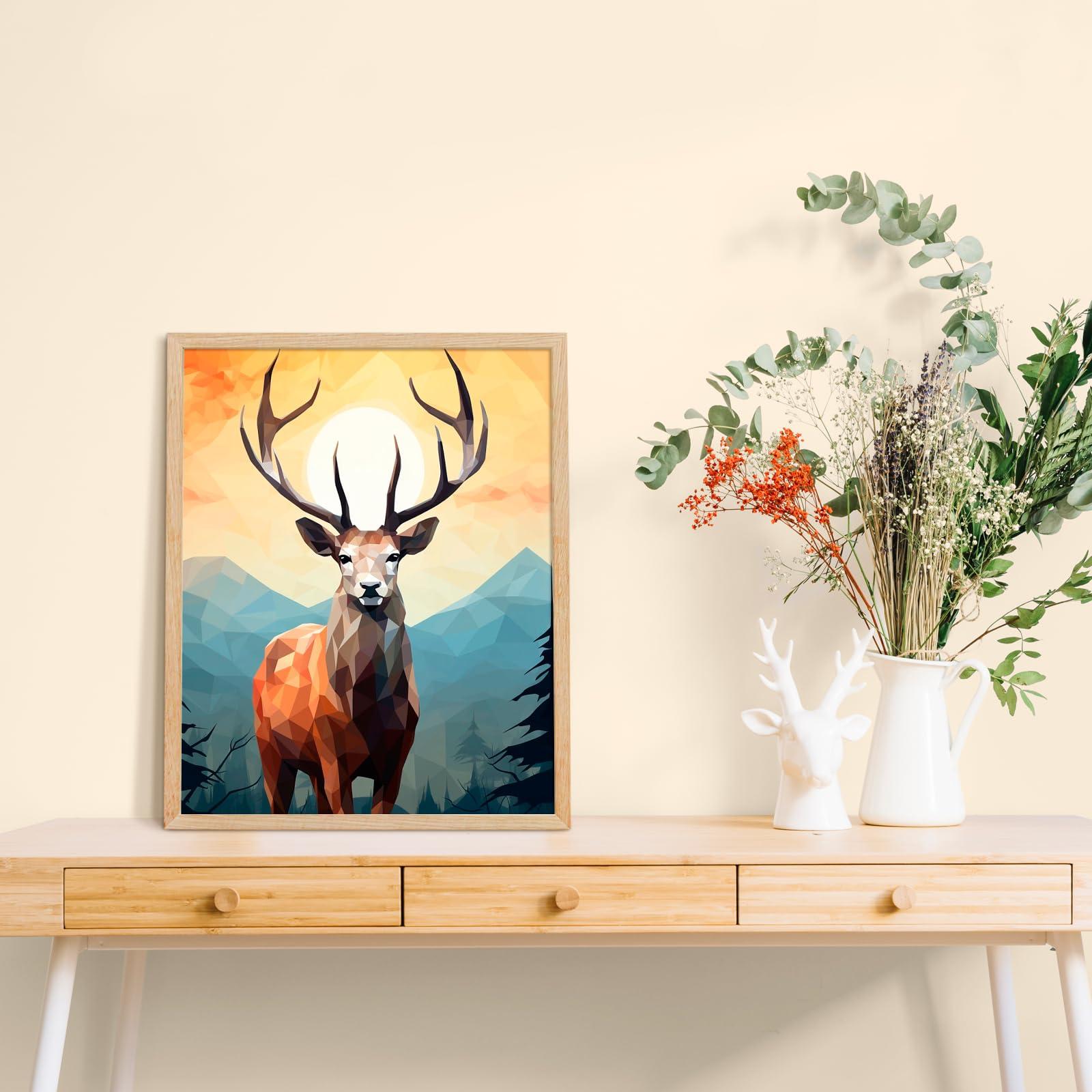 DABLUE DABLUE 20x28 Picture Frame Set of 3 Beige Oak Wood 20\"x28\" Poster Frame 20 by 28 Natural Solid Wood Frames 28x20 Photo Frame with Clear Plexiglass