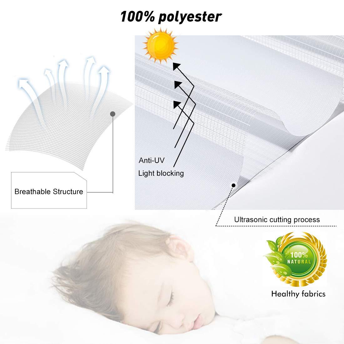 getopblinds Custom Size Blackout Zebra Blinds for Room Darkness - Horizontal Window Blinds and Shades - Roller Shades - Easy to Install.[95% Darkness Grey, Size 53" W x 76" H]