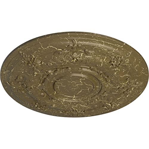 Ekena Millwork Ekena Millwork CM29DAMMC Darnay Ceiling Medallion, 29 1/4\"OD x 2\"P (Fits Canopies up to 7 1/4\"), Hand-Painted Mississippi Mud Crackle