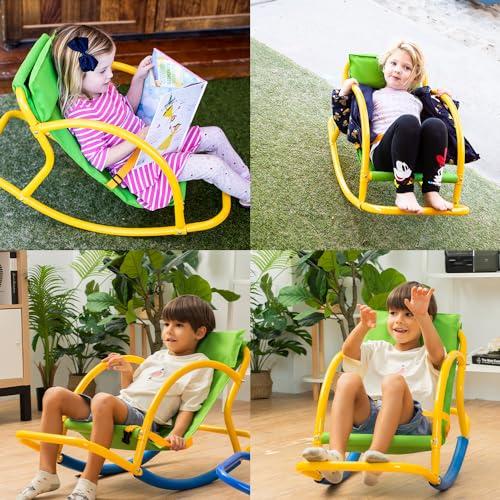 PLATPORTS PLATPORTS Kids Sensory Autism Spinning Chair - Rocking Seesaw Chair for Kids - Sensory Seat for Kids - Toddlers 3-5