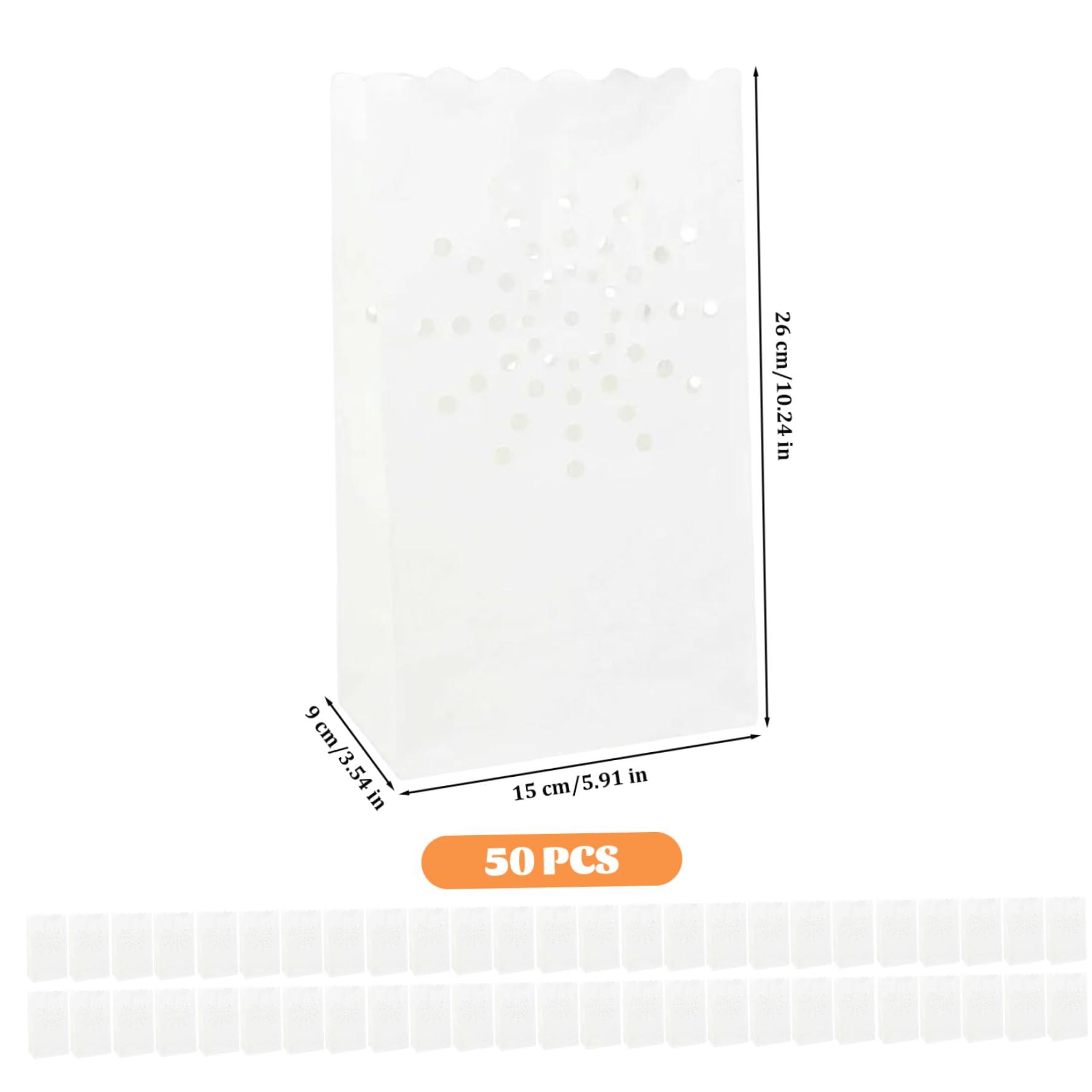 Kalastussaari Paper Lanterns, 50pcs Fire-Retardant Candle Luminary Bags, Sun-Shape Hollow-Out Tangled Lanterns, Reusable Paper Lanterns for Outside, Wedding, Halloween, Thanksgiving, Christmas Tangled Lanterns