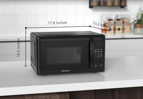 Emerson Radio Emerson MW7302B Compact Countertop Microwave Oven with Touch Control, LED Display, 700W, 10 Power Levels, 6 Auto Menus, Glass Turntable and Child Safe Lock, 0.7 Cu., Ft. Black
