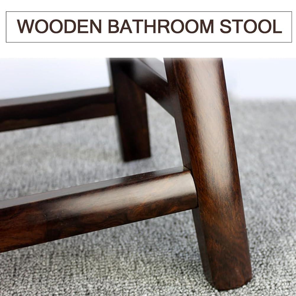 MegLob MegLob Blackwood Shower Stool, 39*17*29Cm, Solid Wood Shower Benches for inside Shower, Small Bathroom Shower Bench Stool, Ergonomic Shower Stool with Curved Seat Surface, Multifunctional Wood Stool