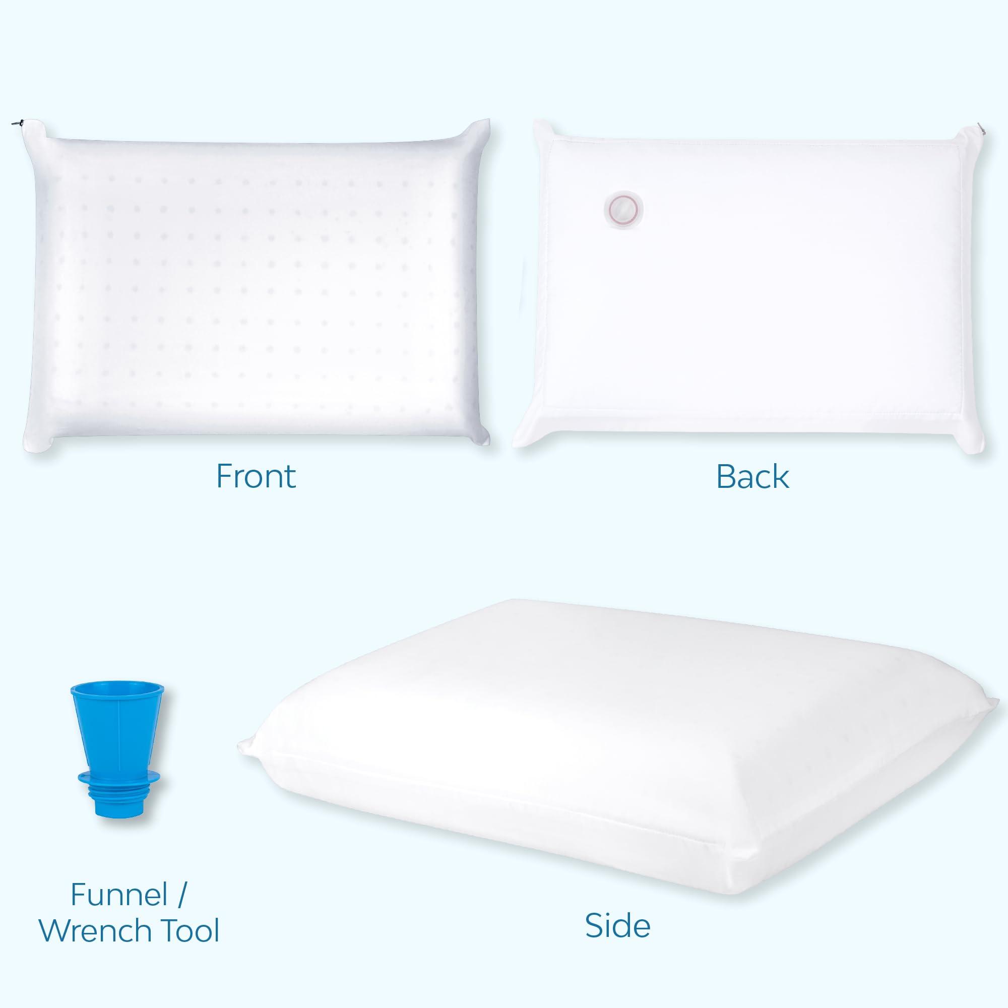 Mediflow Mediflow Water Pillow Memory Foam re-Invented with Waterbase Technology - Clinically Proven to Reduce Neck Pain & Improve Sleep Quality. (Twin Pack)
