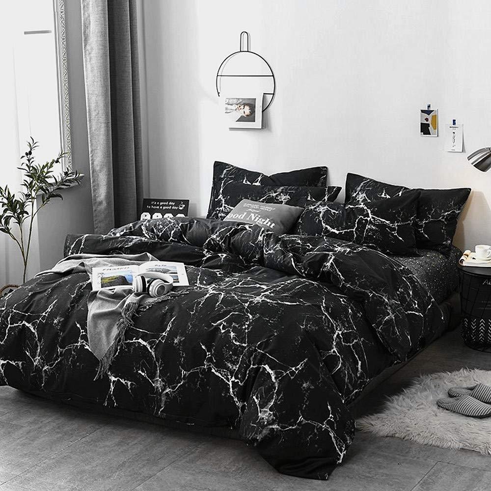 Pureant Pureant Black Marble Comforter Sets Twin Black and White Marble Bedding Comforters Cotton Women Men Modern Aesthetic Black Quilt Comforter Set Twin Size Abstract Black Marble Blankets Twin Bedding