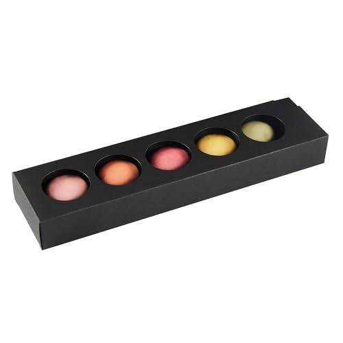 Restaurantware Restaurantware Valentino 12 Inch Macaron Boxes 100 Macaron Packaging - Holds 5 Macarons With Lids Black Paper Macaron Gift Boxes Separate Compartments For Gifts and Parties