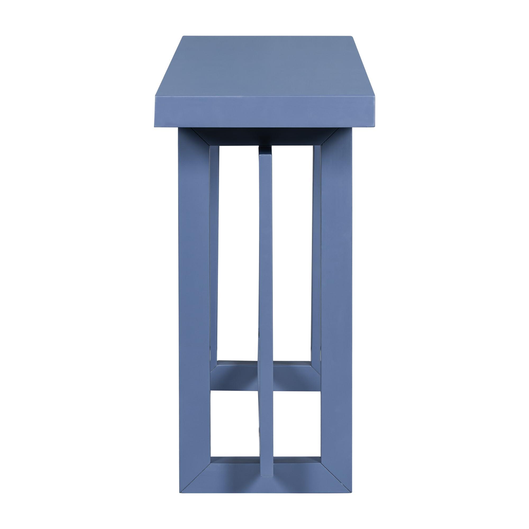 HZXINKEDZSW HZXINKEDZSW Contemporary Console Table Sofa Side Table with Wood Tabletop, 59'' Extra Long Accent Entryway Table with Wood Legs for Hallway Living Room Foyer Corridor (Navy Blue)