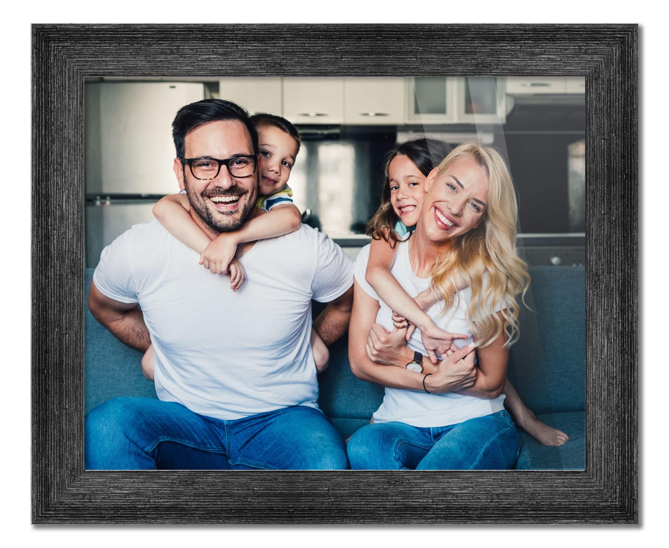 CountryArtHouse CountryArtHouse 27x38 Frame Black Barnwood Picture Frame Includes UV Acrylic Plexiglass, Acid Free Foam Backing Board and Hanging Hardware