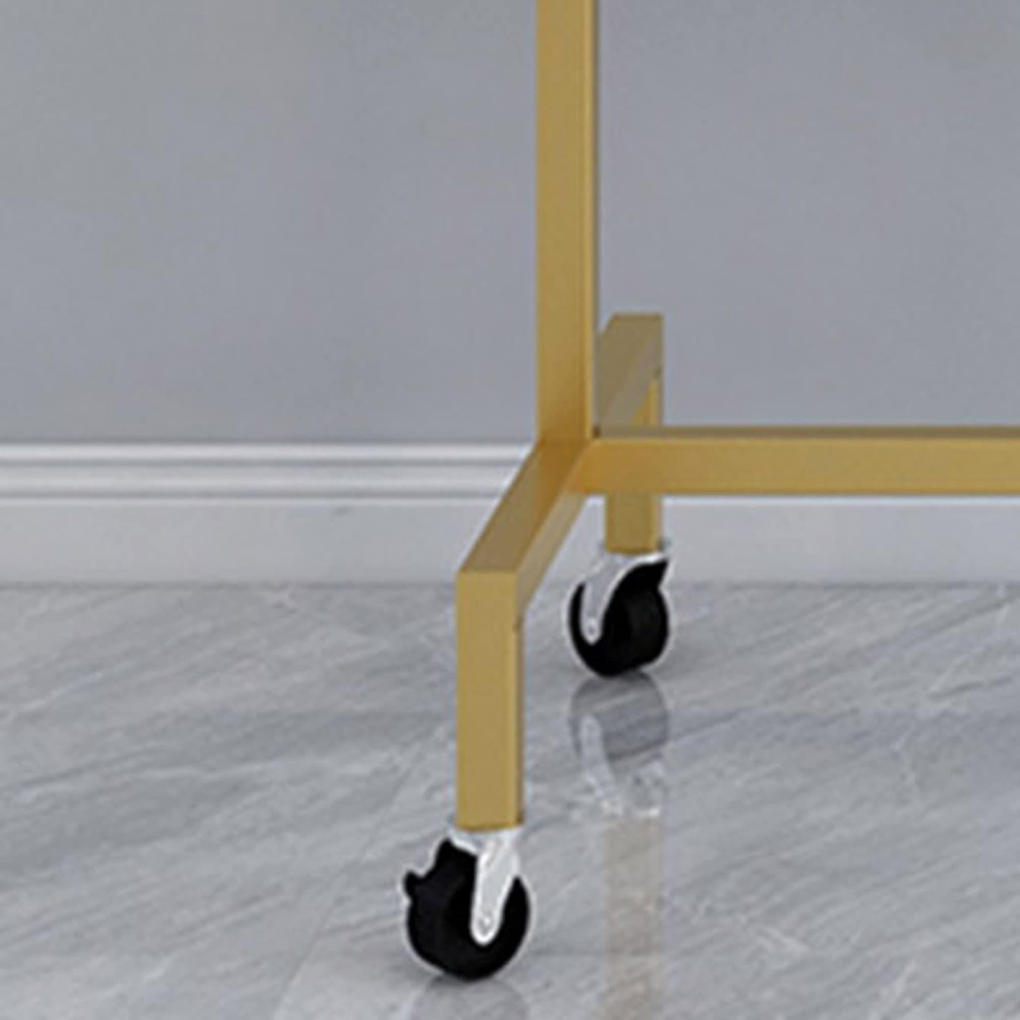 SGeneE SGeneE Heavy Clothes Rails, Wheeled Clothes Display Racks, Industrial Pipe Coat Racks, Floor-to-Ceiling Clothes Sorting Racks,Golden,80 x 40 x 155CM(10040155cm)