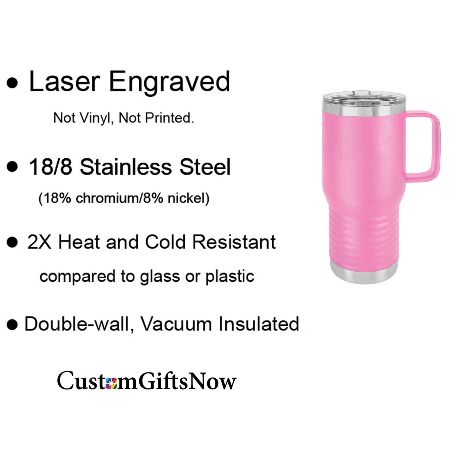 CustomGiftsNow 20-Ounce Vacuum Insulated Stainless Steel Tumbler Customized Double-Walled Laser Engraved Coffee Closing Travel Mug, Pink Sussex Chicken, Personalized