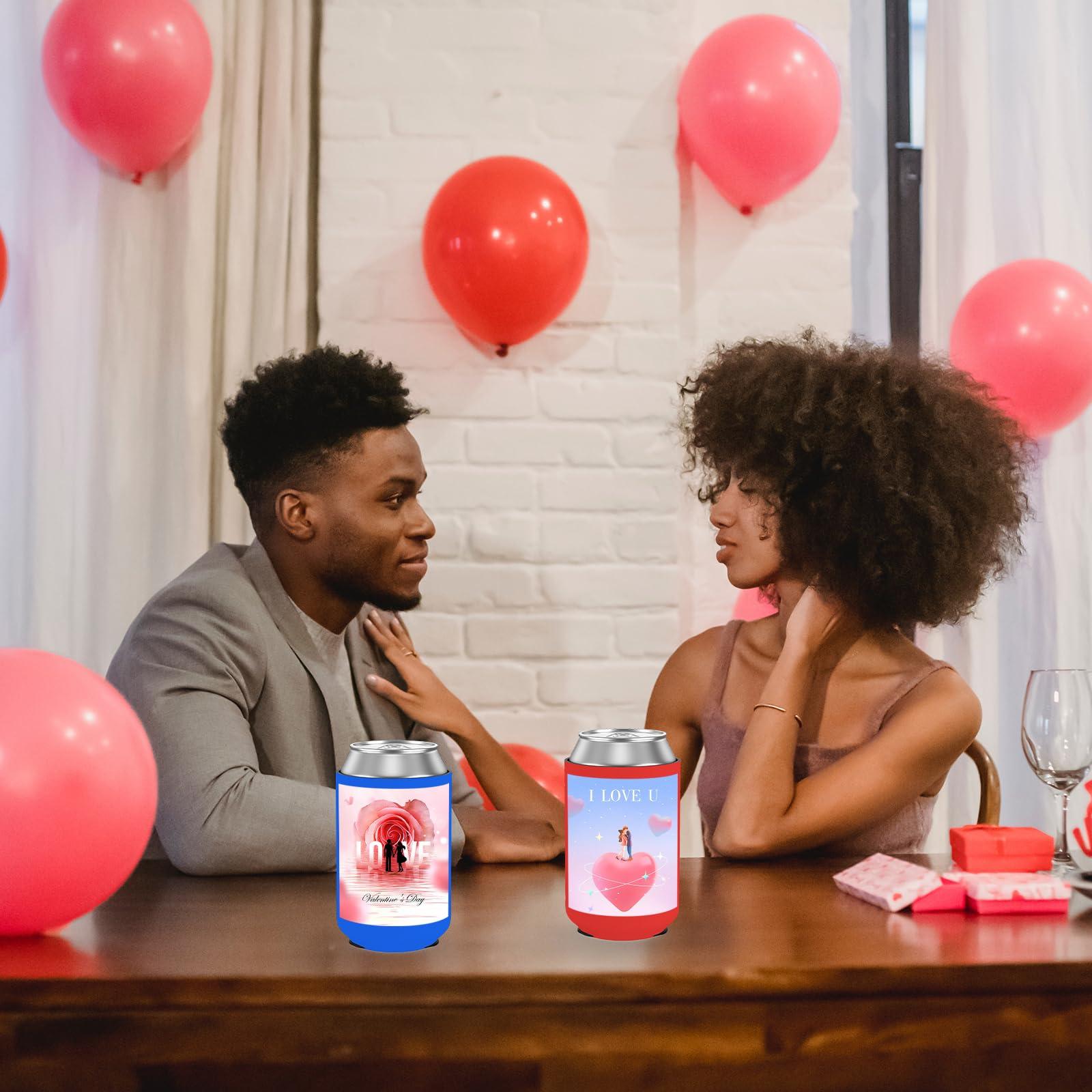 HooAMI Custom Can Cooler Sleeve Bulk 100pcs Neoprene Insulated Beer Can Sleeves for Soda, Beer & Water Bottles - Collapsible Can Coolers for Party Beverage DIY Customizable Weddings Gifts