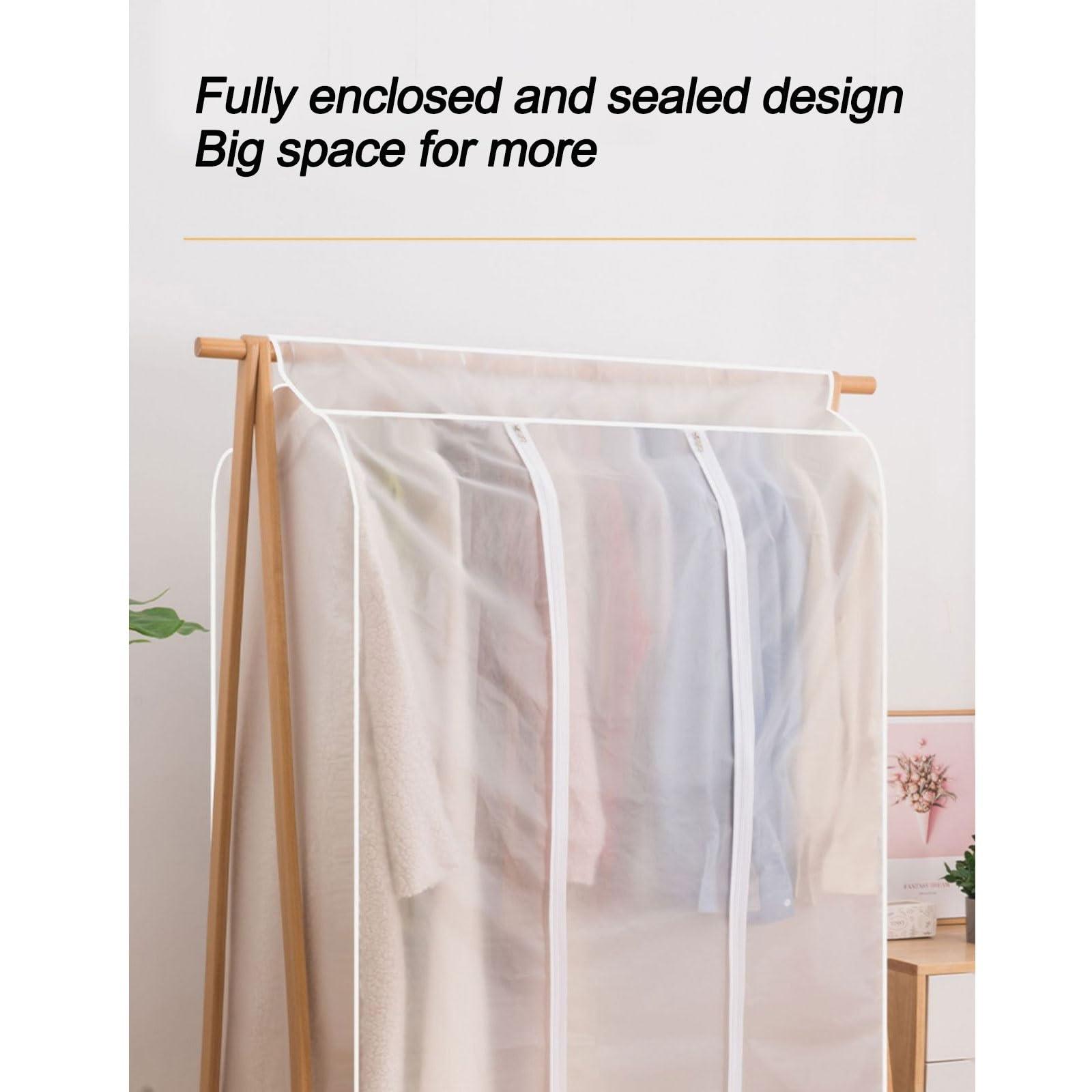 AoForce Clear Garment Rack Cover for Hanging Clothes, Breathable And Moisture-proof, Dust-proof And Wrinkle-proof, Thickened Capacity, Suitable for Floor Hangers And Wardrobes(Size:90*B)