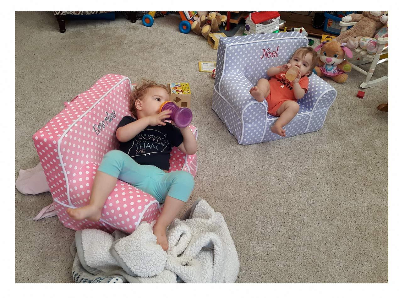 DIBSIES DIBSIES Personalized Creative Wonders Toddler Chair - Ages 1.5 to 4 Years Old (Unpersonalized Blue with White Piping)