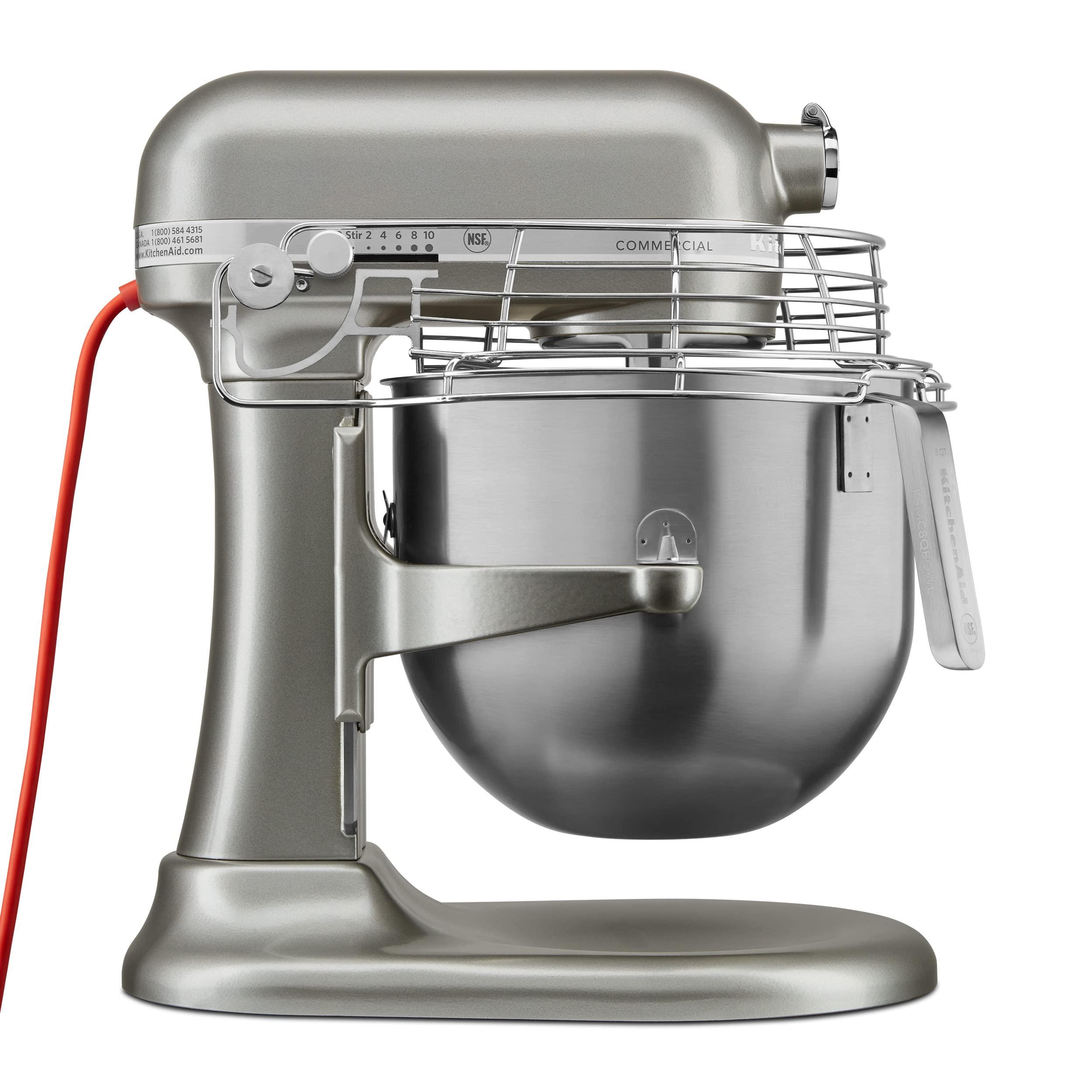 KitchenAid KitchenAid KSMC895CU 8-Quart Commercial Countertop Mixer with Bowl Guard, 10-Speed, Gear-Driven, Contour Silver