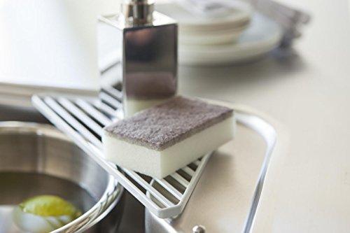 Yamazaki YAMAZAKI Home Corner Sink Steel | Drainer Tray, One Size, White