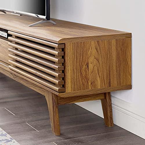 Modway Modway Render 70\" Mid-Century Modern Low Profile Entertainment TV Stand, 70 Inch, Walnut Walnut