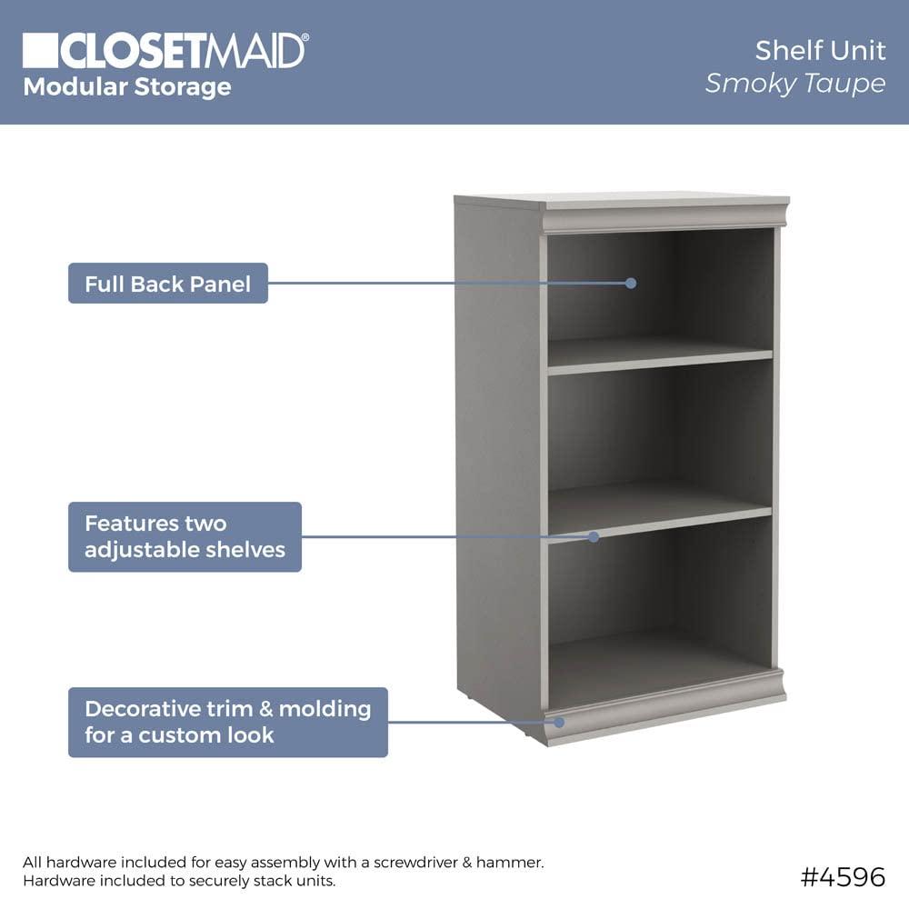 ClosetMaid ClosetMaid Modular Storage Shelf Unit with 3-Shelves, Taupe