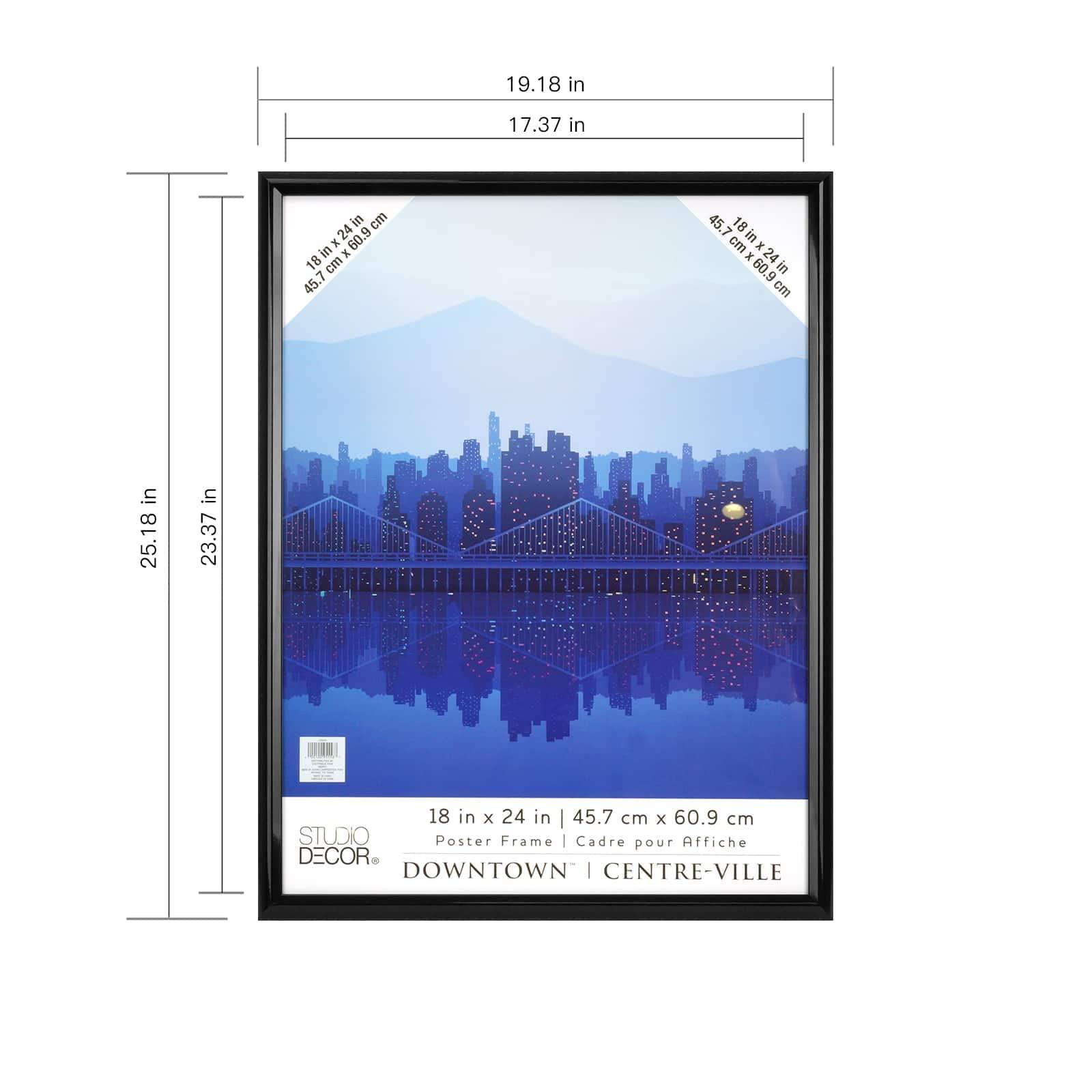 Studio Decor 18 x 24 Plastic Poster Frame by Studio Dcor - Includes Pre-attached Hanging Hardware, Horizontal or Vertical Display - Black, Bulk 6 Pack