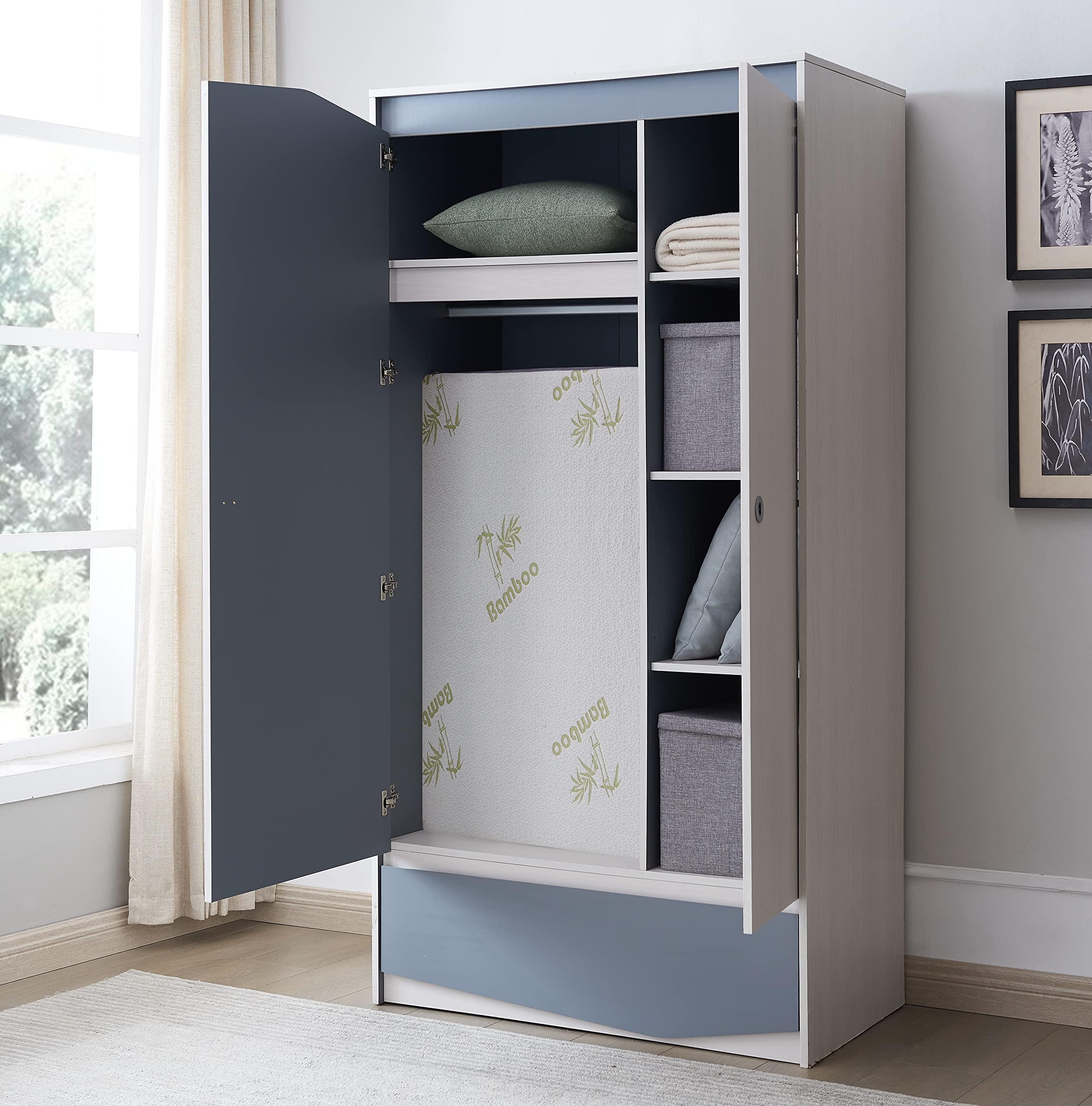 RXRRXY RXRRXY Tri-Folding Mattress, Mattress Topper with Memory Foam, Breathable Mesh Sides, Non-slip Bottom & Soft Washable Bamboo Cover, 4 Inch Mattress for Camping, Play Mat, Guest Beds, Dorm Room (Queen)