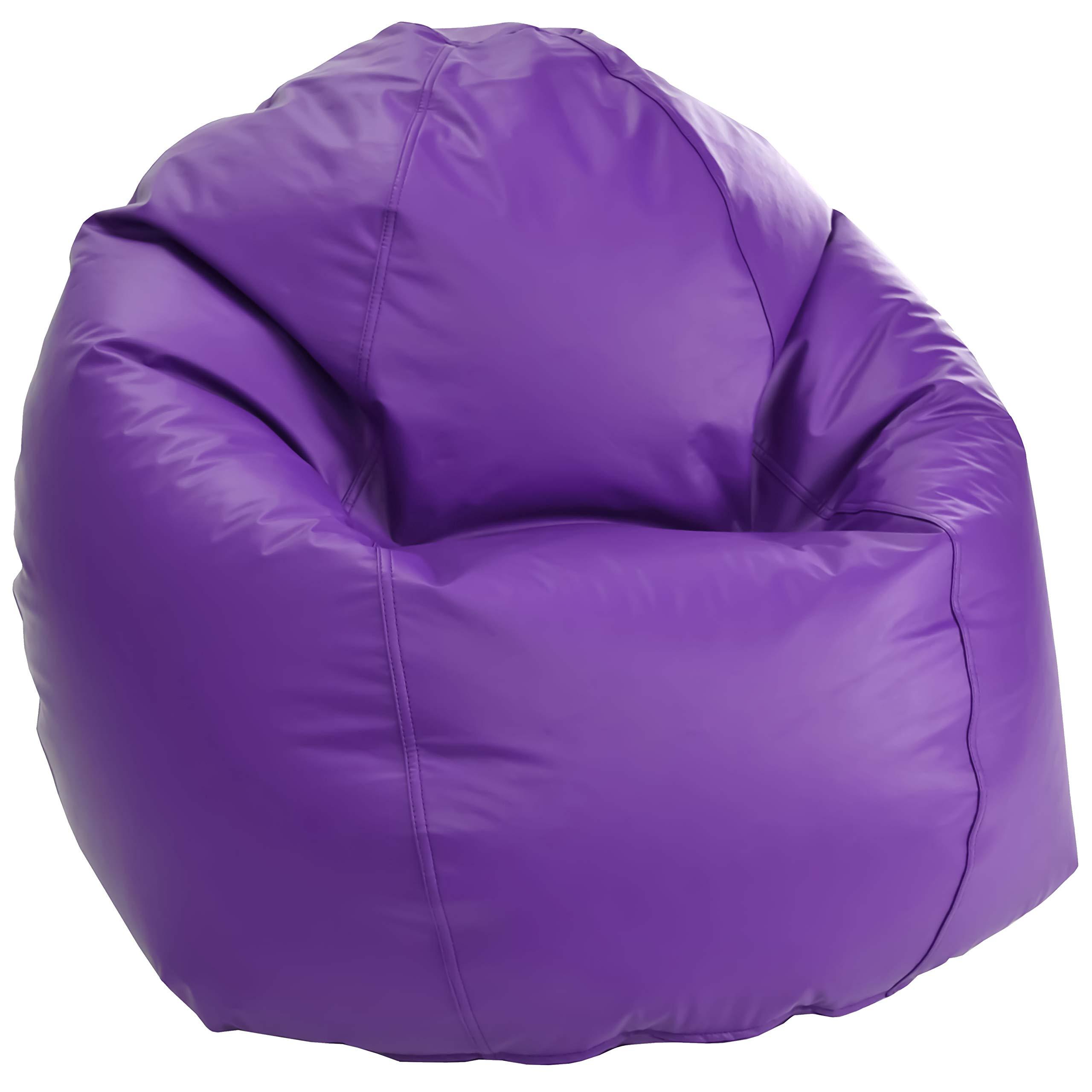Bean Products Bean Products Small Vinyl Bean Bag Chair | Filled w/Polystyrene Beads & CertiPUR Foam | Made in USA | 31”W, 33”L, 20”H | 15lb | Available in 2 Sizes | Perfect for Teens & Kids | Purple