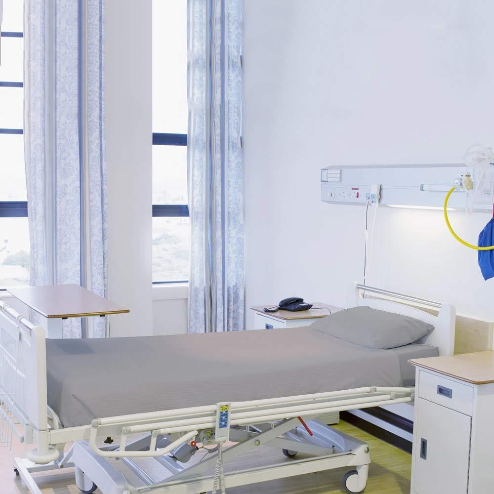 Yarns of Cotton Premium Pure Cotton 3 PC\'s Hospital Bed Sheet Set-Hospital Bed Flat Fitted Sheets-100% Egyptian Cotton 1000 TC Hospital Sheets-Hospital Fitted Sheets Upto 10-12\" Drop (Light Grey Solid, Standard)