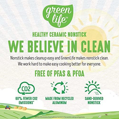 GreenLife GreenLife Soft Grip Healthy Ceramic Nonstick, 8" Frying Pan Skillet, PFAS-Free, Dishwasher Safe, Turquoise