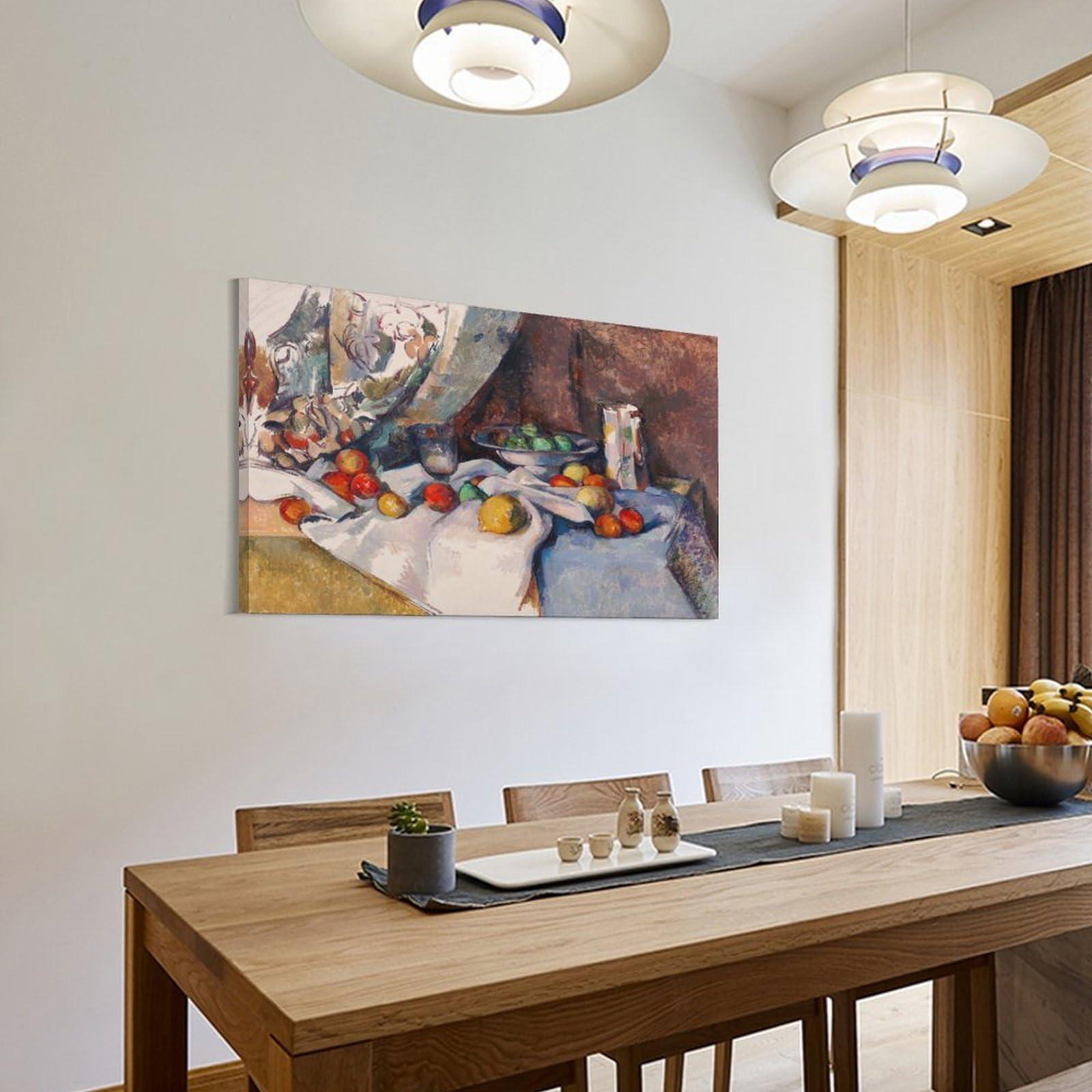 ZMLFJEA Paul Czanne,Still Life with Apples Poster Print for Teen Boys Room Wall Art Canvas Painting Print 24x36inch(60x90cm)