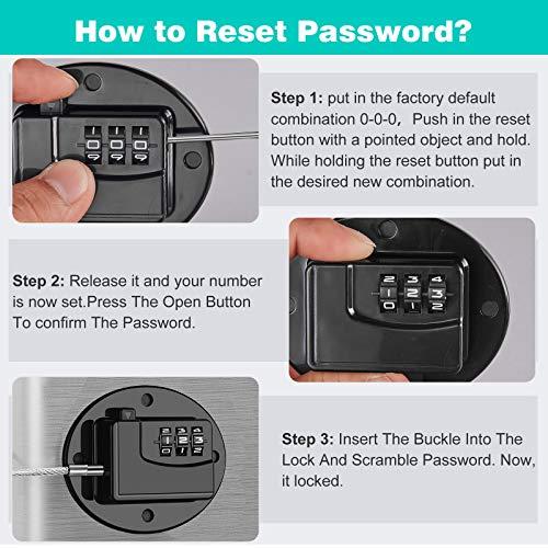 Rofio 2 Pack Refrigerator Lock - Heavy Duty Combination Fridge Lock, Child Proof Cabinet Locks(Black)