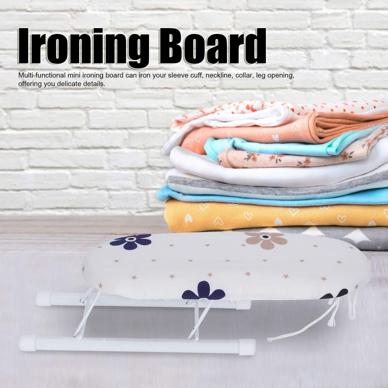 Jerliflyer Jerliflyer Desktop Ironing Board, Portable Mini Small Ironing Board Thickened with Folding Legs, Suitable for Home Travelling (Flowers Tightly grouped)