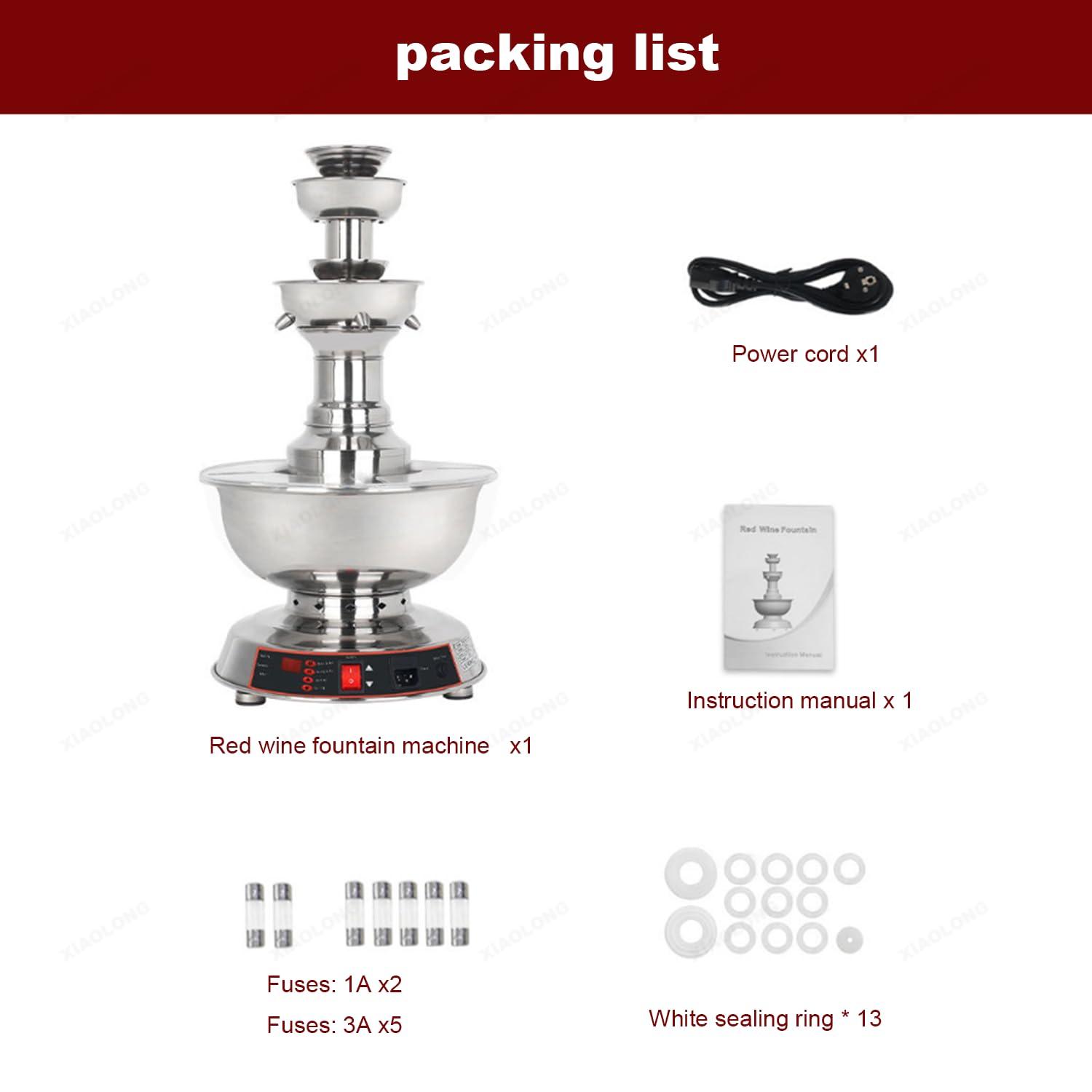 Generic Generic Party Beverage Fountain,Wine Fountain Machine, 3-Tier Party Drink Dispenser, Adjustment Juice and Wine Fountain,for Wedding Bar Christmas Home Decor,110V