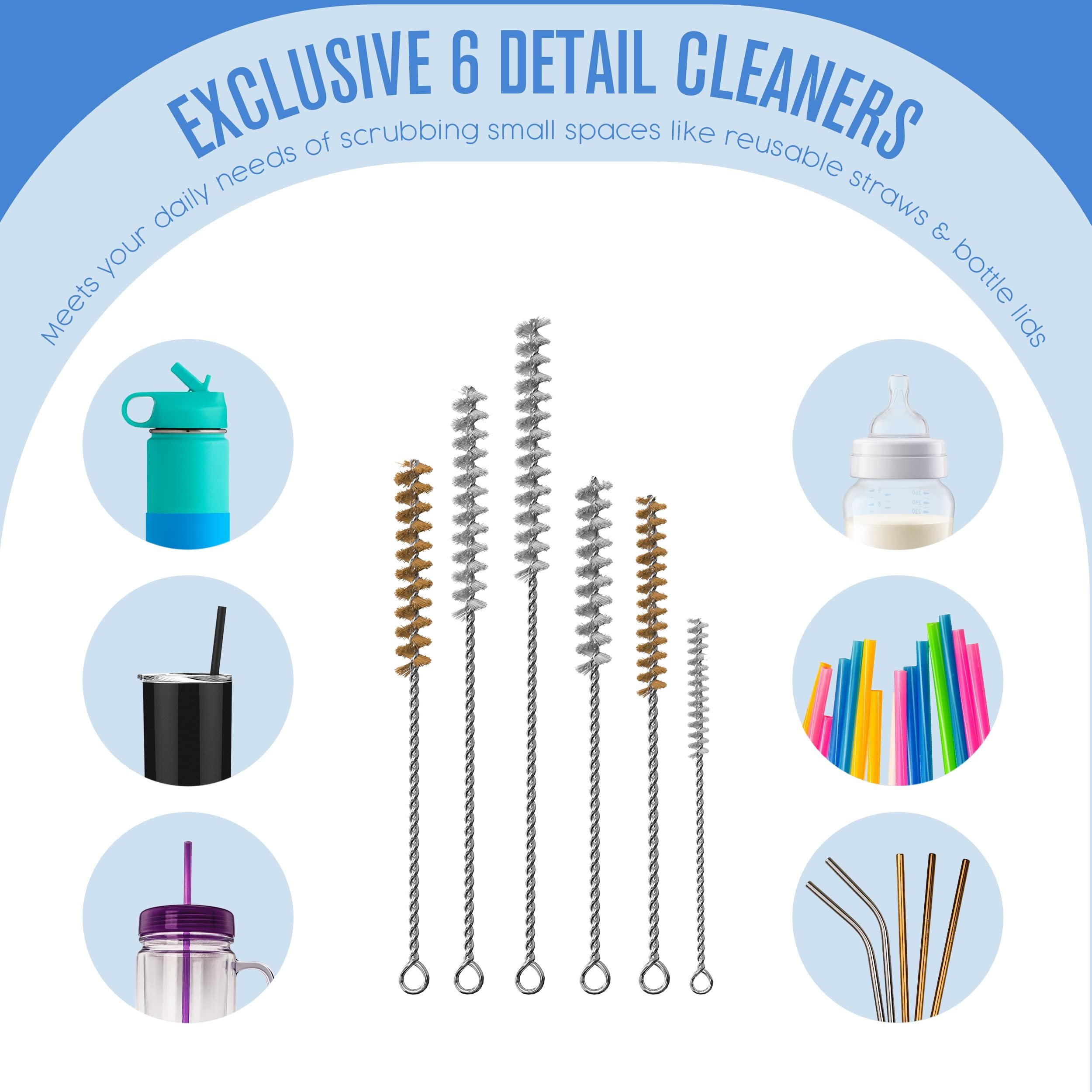 Houseables Bottle Brushes, Water Bottle Cleaner, Bottle Brush Set, Hydroflask Cleaning Kit, Glass Bottle Cleaner, Cup Cleaner Brush, Straw Brush, Bottle Washer Brush, Bottle Scrubber, Bottle Cleaning Brush, 9PK