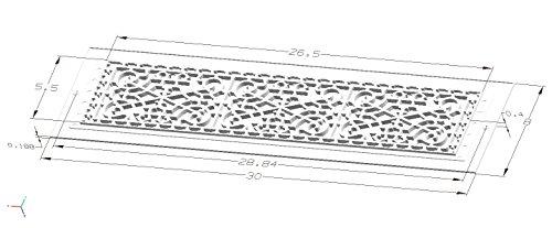 SMI Ventilation Products SMI Ventilation Products VWM628 Cold Air Return - 6 in x 28 in Victorian Style Wall Mount - Overall Dimensions 8 in x 30 in