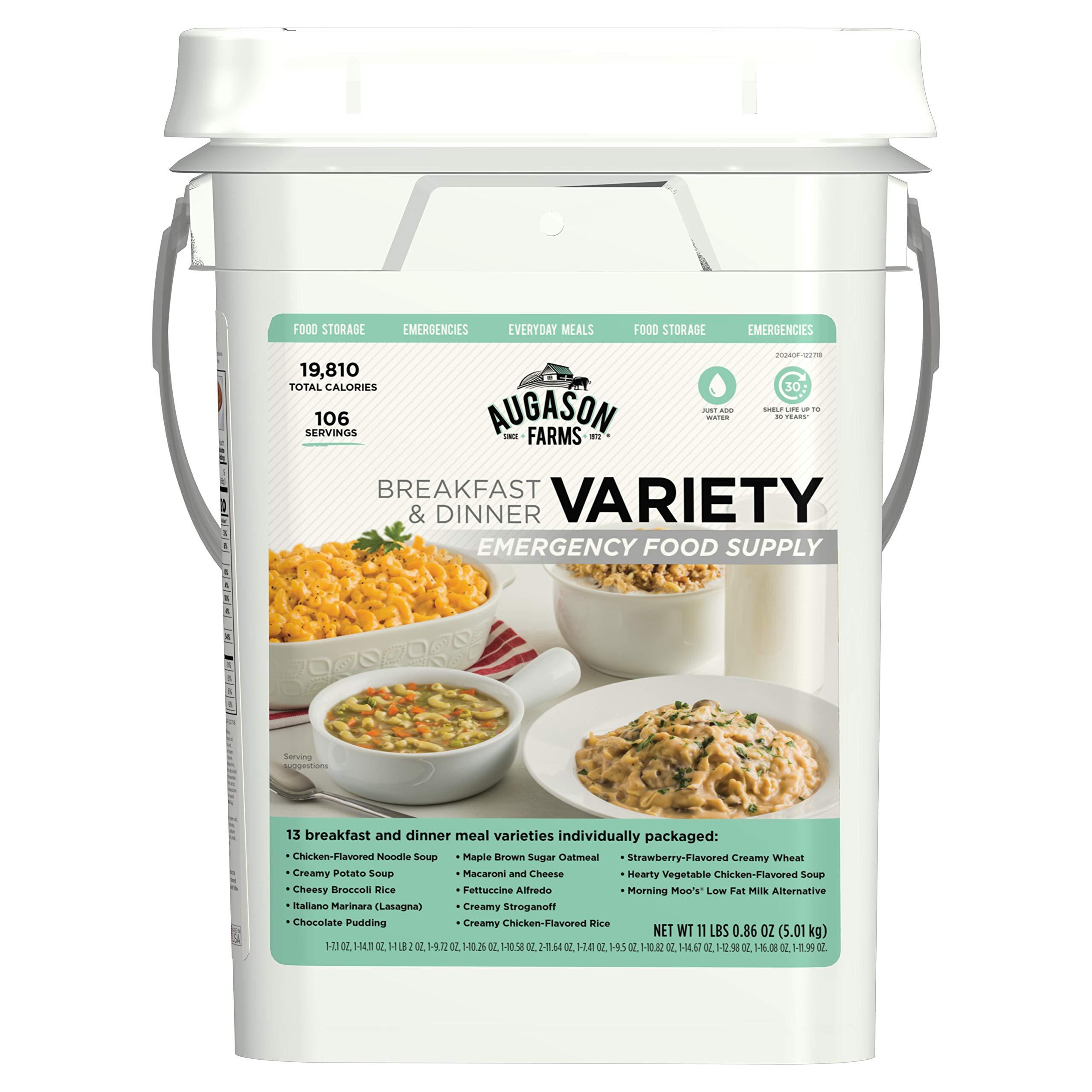 Augason Farms Augason Farms Breakfast and Dinner Variety Pail Emergency Food Supply Everyday Meals 4 Gallon Pail