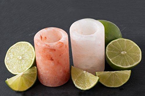 Cestari Himalayan Salt Shot Glasses - Pure Food Grade Himalayan Pink Salt - No Fillers or Binders - Handcrafted All Natural Tequila Salt Shot Glasses Set by Cestari (2 pack)