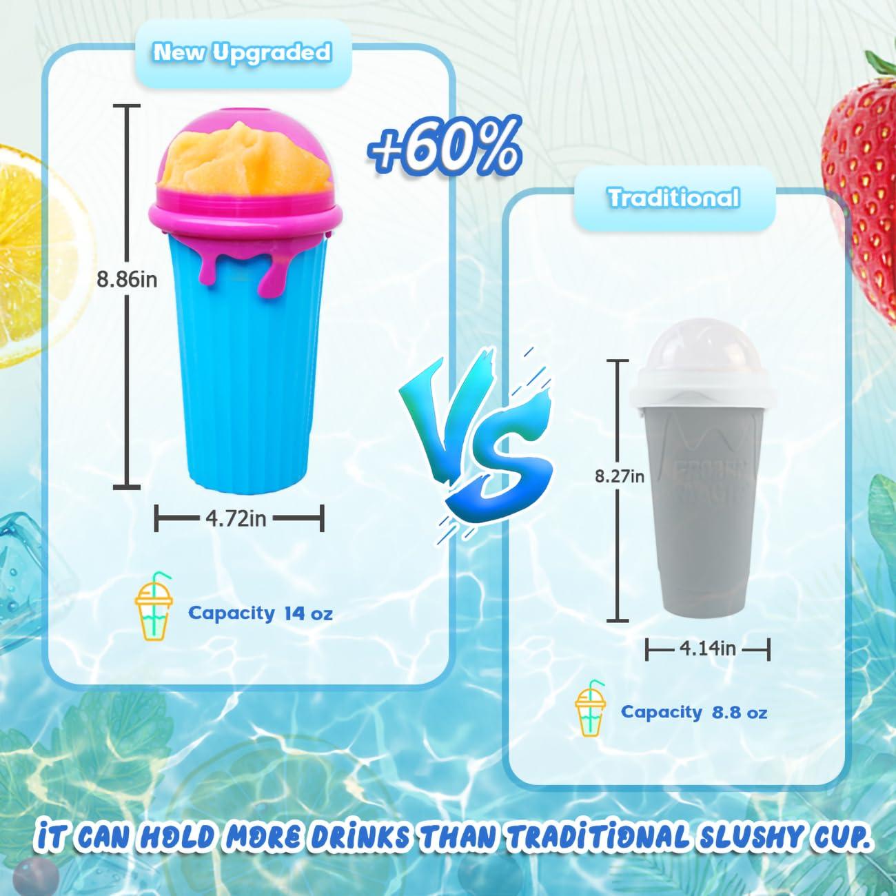 NUFR NUFR Slushie Maker, Large Capacity Magic Quick Frozen Smoothies Cup, Cooling Cup, Double Layer Squeeze Slushy Maker, Homemade Milk Shake Ice Cream Maker, DIY for Children and Family