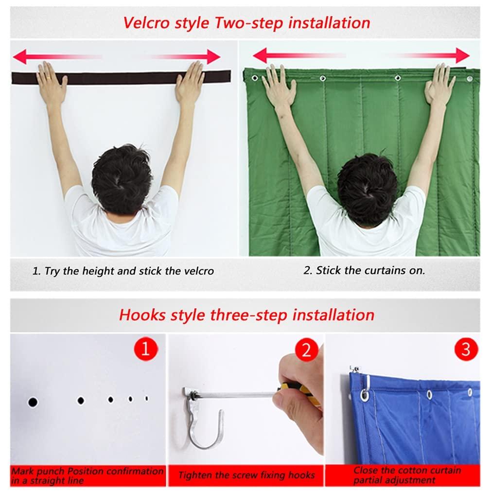 YZJJ YZJJ Sound Proof Soundproof Door Curtains Winter Cotton Thicken Curtain Blanket - Partition Insulation Thermal Curtain - Home Bedroom Windproof Cloth Waterproof PU