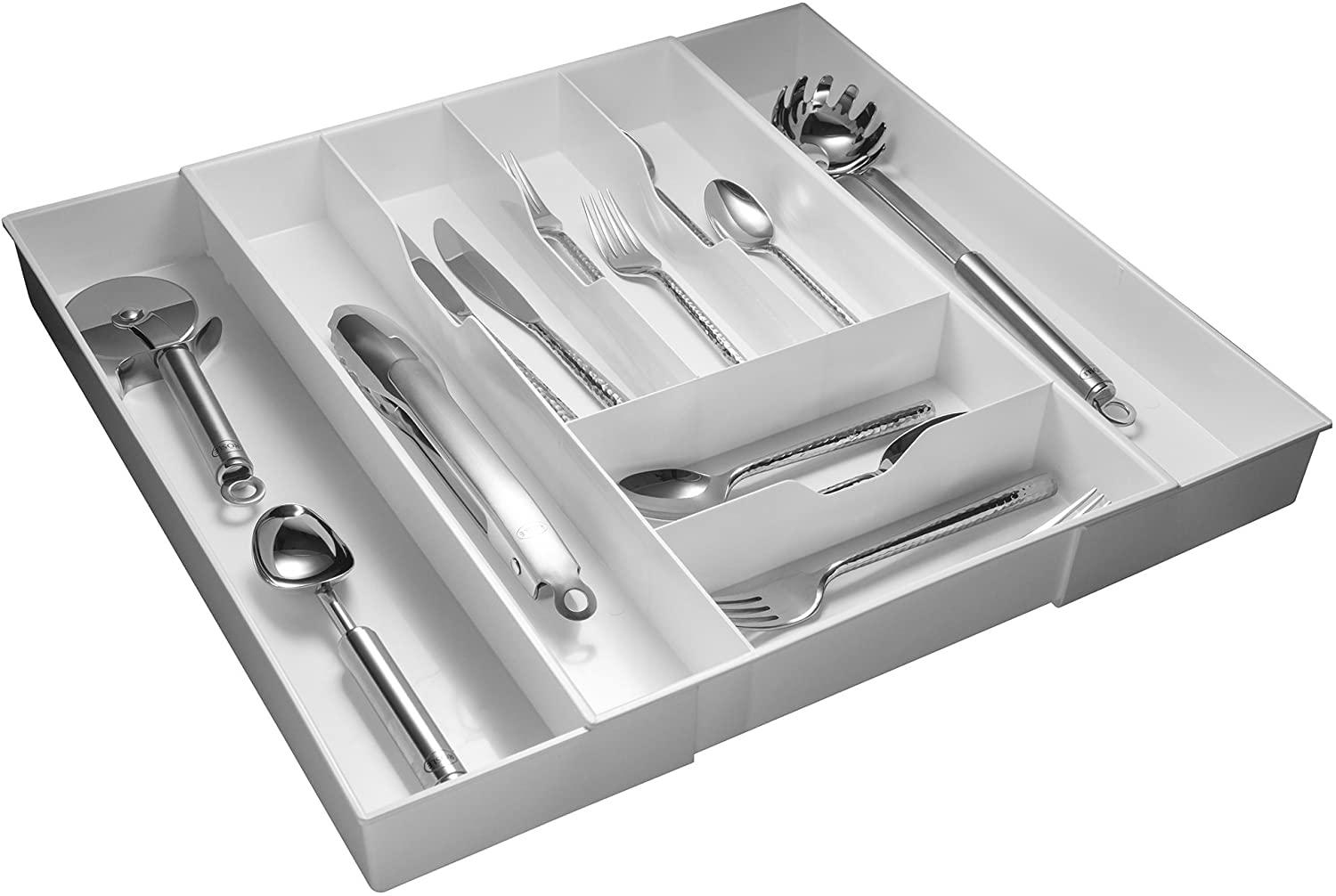 Dial Industries, Inc. Dial Industries Expandable Silverware, Utensil and Cutlery Kitchen Drawer Organizer Tray, Extra Wide